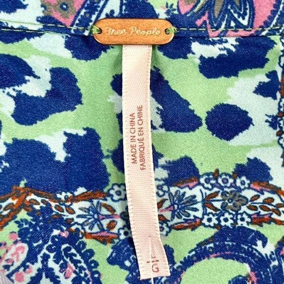 NWT Free People Paisley Animal Print Long Sleeve Button Down Large - Picture 11 of 14